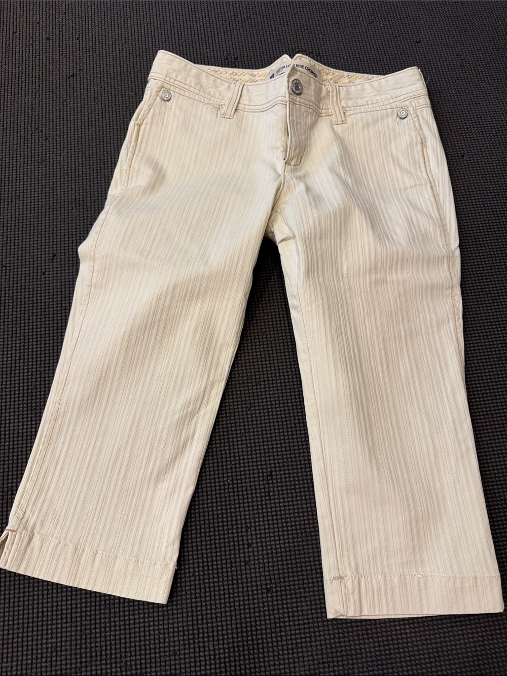 GAP Cream Pinstripe Crop Pants
